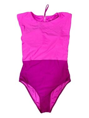 AAVA Selena Two-Tone Pink Zip-Up One-Piece Swimsuit